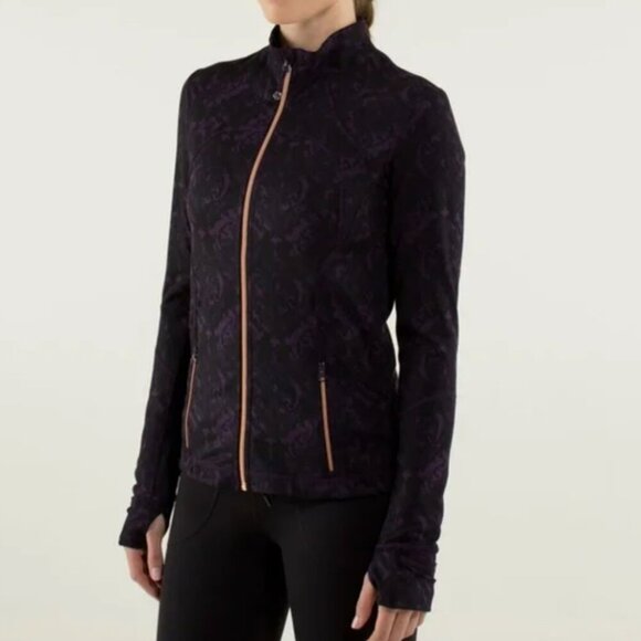 lululemon athletica Jackets & Blazers - Lululemon Forme Jacket II, Purple and Black, Rose Gold Zippers, Size Small